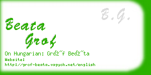 beata grof business card